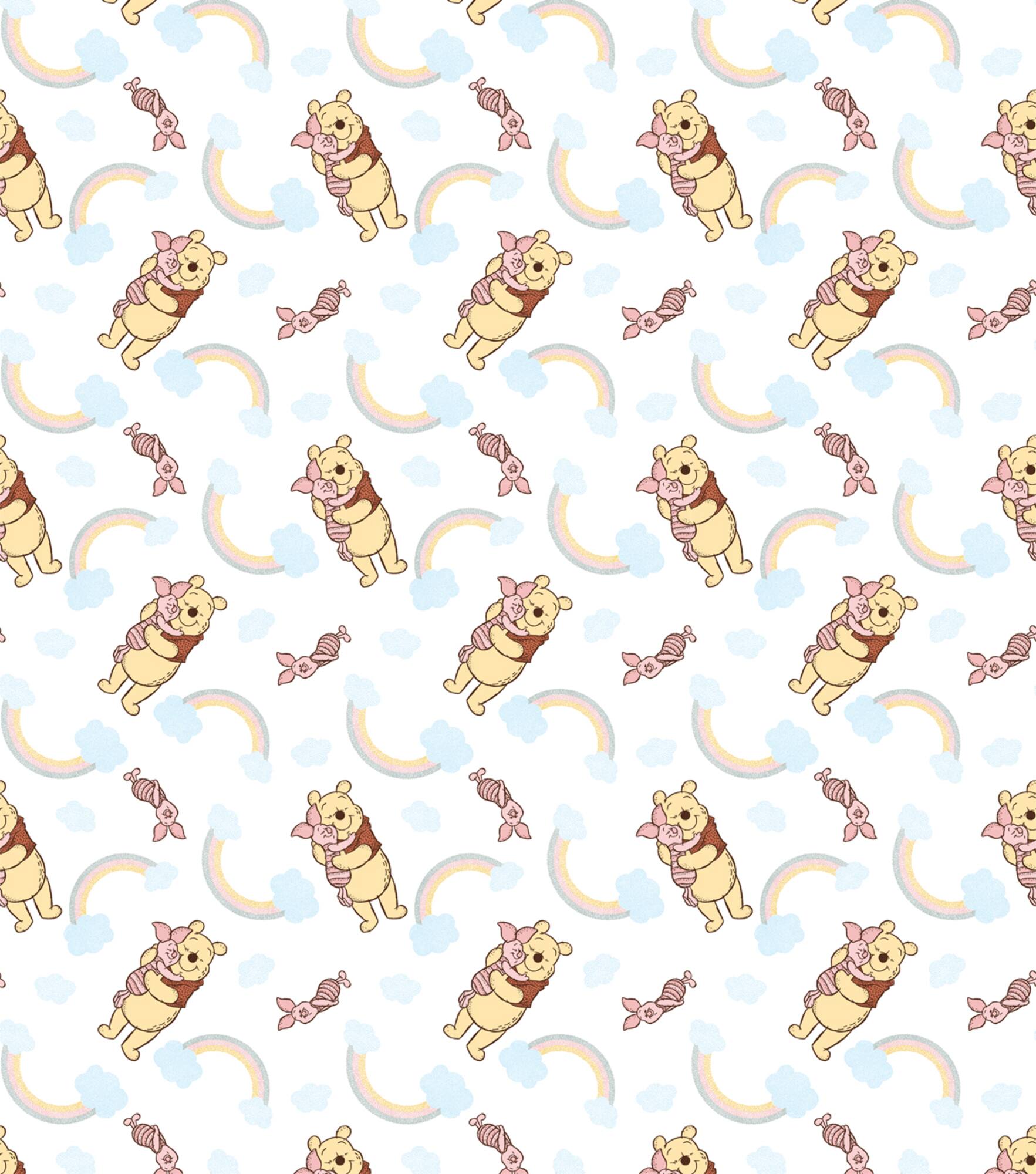 Disney® Pooh & Piglet Rainbow Cotton Fabric